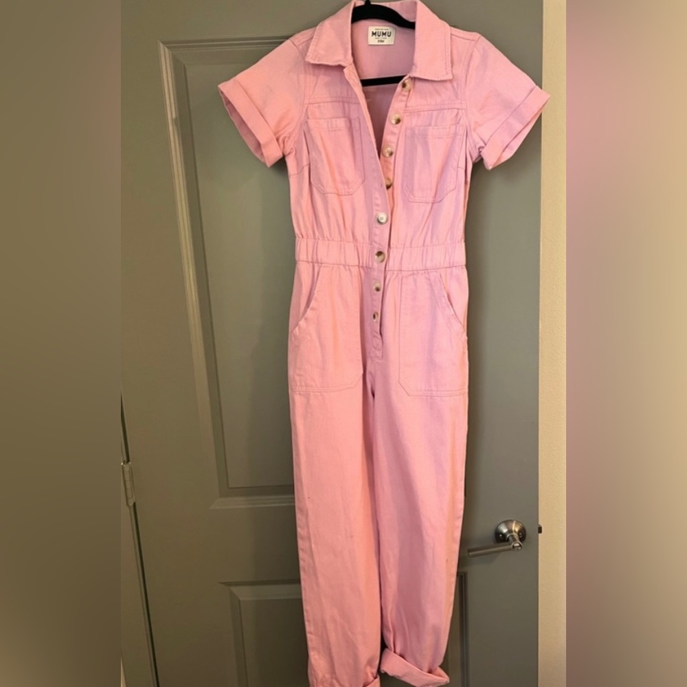 Show me your mumu denim jumpsuit
